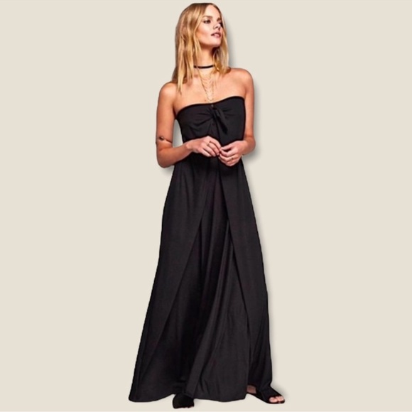 Free people beach Strapless Burgundy Dress Sz M - Picture 4 of 6